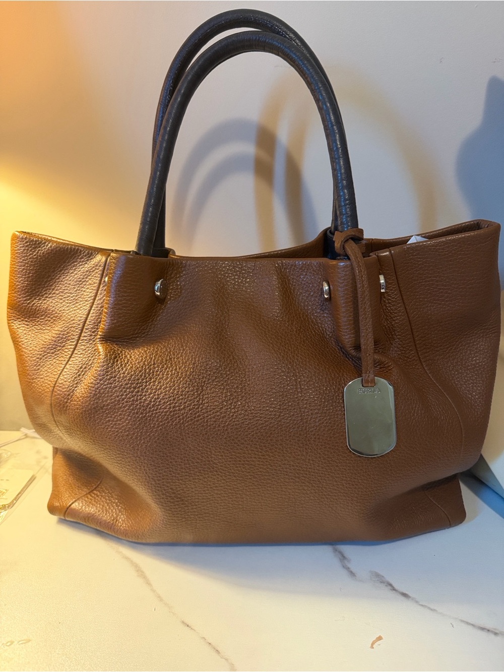 Furla Classic Leather Tote Bag in Brown - Picture 2 of 8